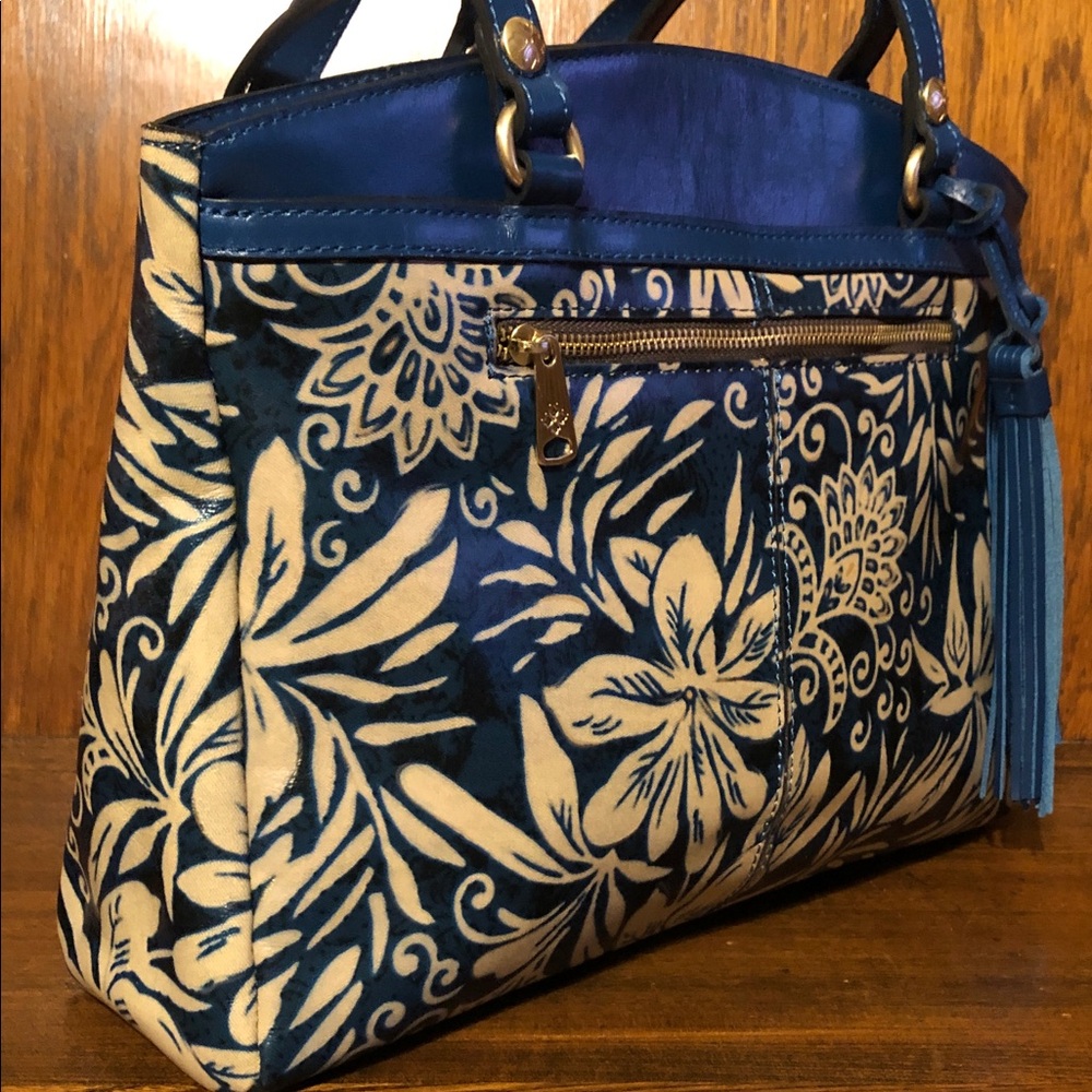 NWT-Patricia Nash-Greek Floral-Poppy Tote-Leather Tassels-Dust Bag-$249 - Picture 6 of 15